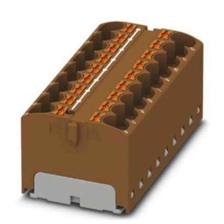 Phoenix Contact Distribution Block, 18 Way, 450 V, 32A, Brown