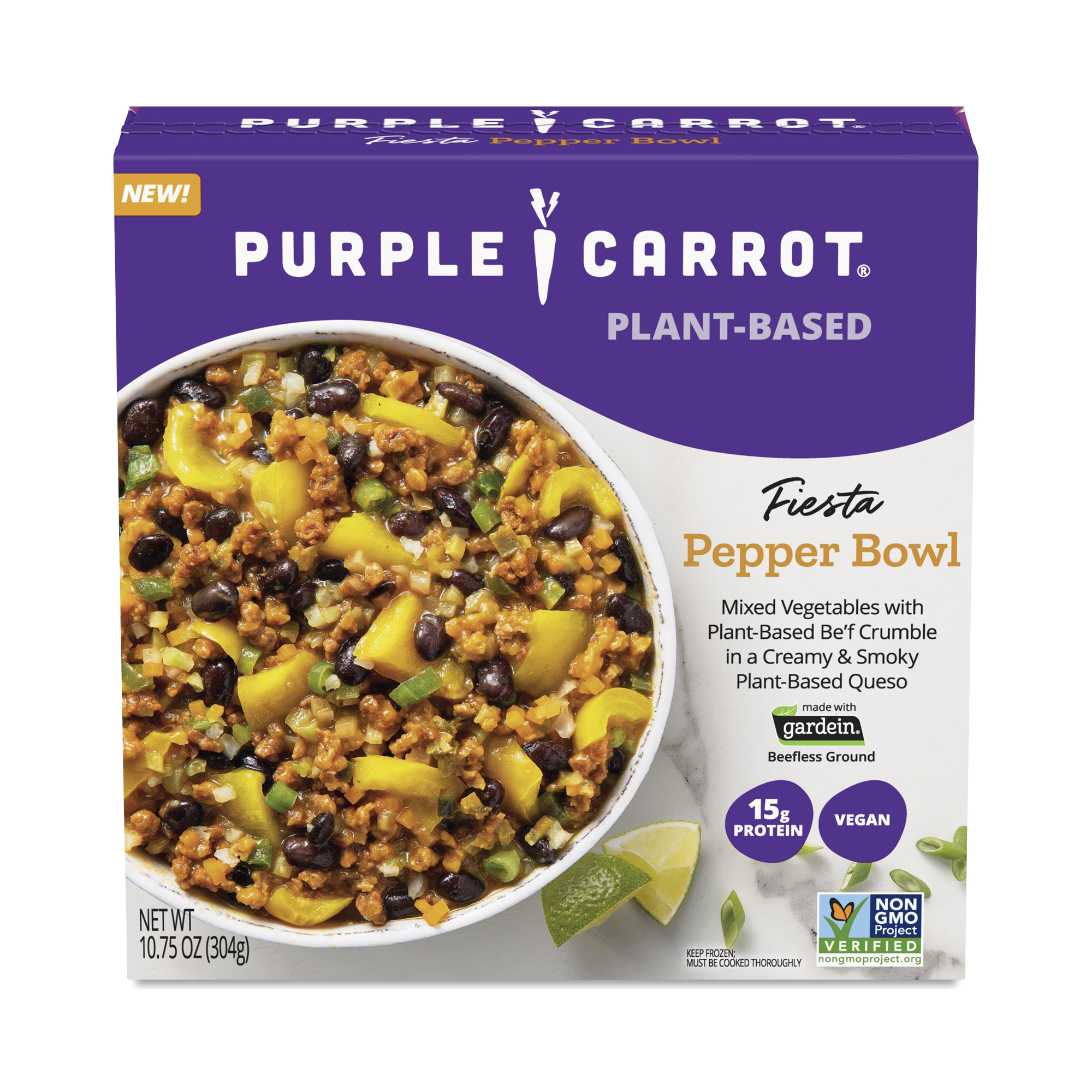 FIESTA MIXED VEGETABLES WITH PLANT-BASED BE'F CRUMBLE IN A CREAMY & SMOKY PLANT-BASED QUESO PEPPER BOWL, FIESTA PEPPER