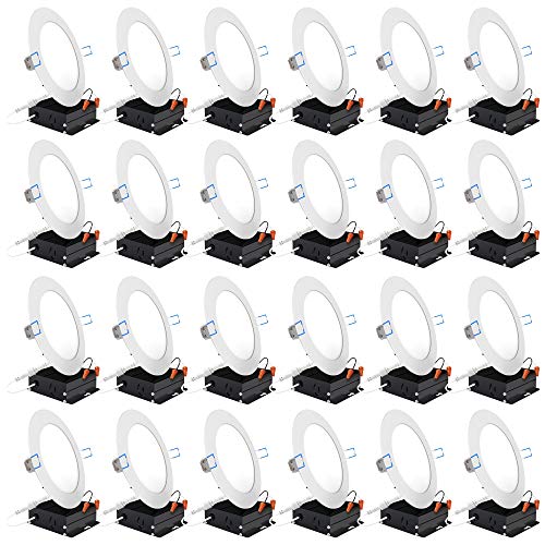 Sunco Lighting 24 Pack 6 Inch Ultra Thin LED Recessed Ceiling Lights Slim, 4000K Cool White, Dimmable 14W=100W, 850 LM, Smooth Trim Damp Rated, Canles