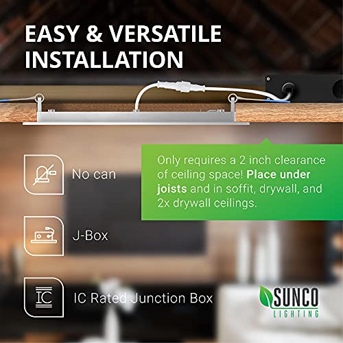 Sunco Lighting 24 Pack 6 Inch Ultra Thin LED Recessed Ceiling Lights Slim, 4000K Cool White, Dimmable 14W=100W, 850 LM, Smooth Trim Damp Rated, Canles thumbnail