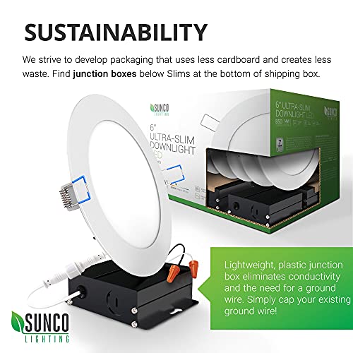 Sunco Lighting 24 Pack 6 Inch Ultra Thin LED Recessed Ceiling Lights Slim, 4000K Cool White, Dimmable 14W=100W, 850 LM, Smooth Trim Damp Rated, Canles thumbnail