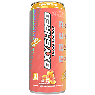 OxyShred Energy Drink with L-Carnitine - Peach Candy Rings (12 Drinks, 12 Fl Oz. Each)