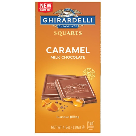 Ghirardelli Caramel Milk Chocolate Candy SQUARES Bar - 4.8oz