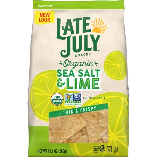 Late July Snacks Thin and Crispy Organic Tortilla Chips with Sea Salt and Lime - 10.1oz