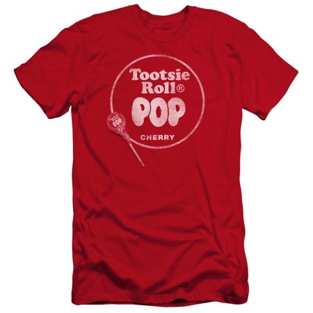Tootsie Roll Tootsie Roll Pop Logo Premium Canvas Adult Slim Fit 30/1 T-Shirt Red