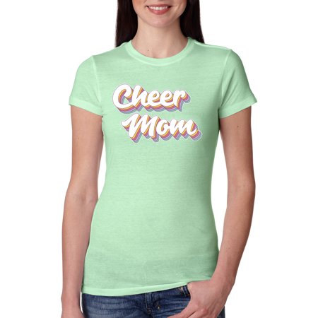 Wild Bobby Retro Cheer Mom Girl Sports Women Slim Fit Junior Tee  Mint  Small