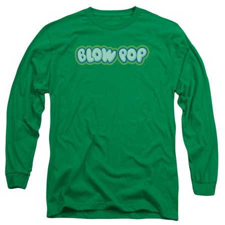 Tootsie Roll Blow Pop Logo Long Sleeve Adult 18/1 T-Shirt Kelly Green