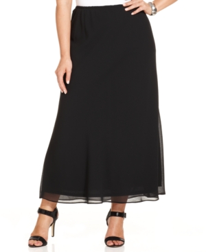 Plus Womens Lined Crepe a-Line Skirt