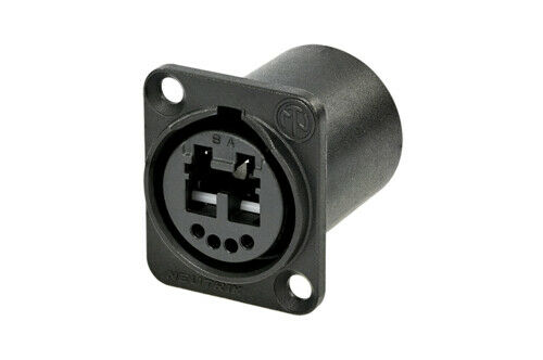 Neutrik OpticalCON DUO Chassis Socket, 4 Solder Contacts,1 LC-Duplex Feedthrough Socket, IP65