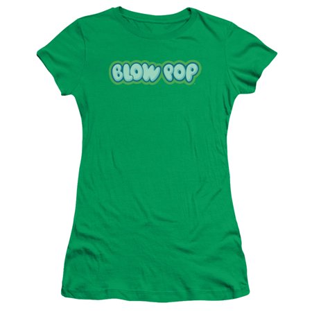 Tootsie Roll Blow Pop Logo S/S Junior Women S T-Shirt Sheer Kelly Green