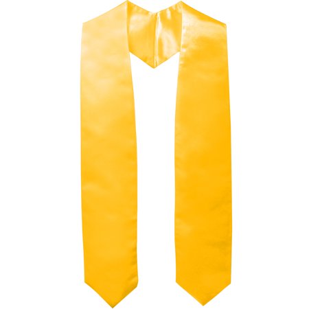 GraduationMall Unisex Adult Plain Graduation Stole 60  Gold