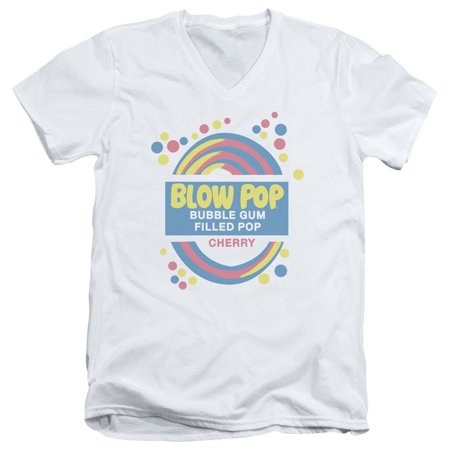 Tootsie Roll Blow Pop Label S/S Adult V-Neck White