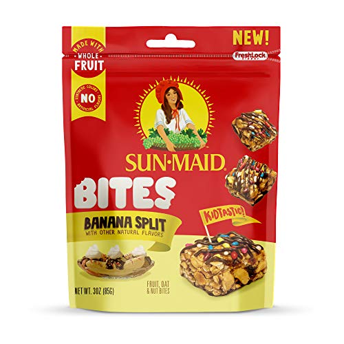 Sun-Maid Banana Split Bites- Kids Snacks, on-the-Go Bites, Whole Fruit, Whole Grains & Nuts-3oz