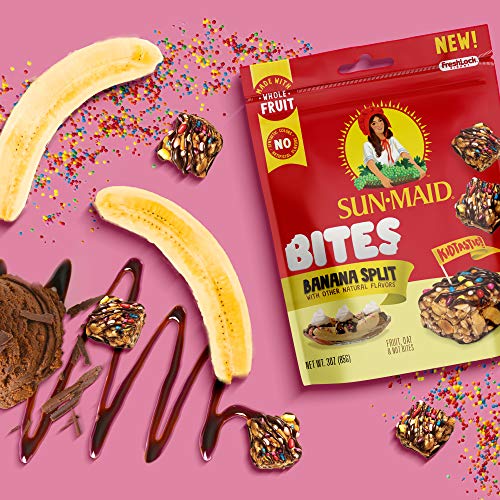 Sun-Maid Banana Split Bites- Kids Snacks, on-the-Go Bites, Whole Fruit, Whole Grains & Nuts-3oz thumbnail