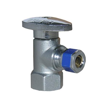 Lasco 06-9201 Angle Valve  Quarter Turn  Chrome  1/2 in. Female Pipe Thread Inlet X 3/8 in. Compression Out - Quantity 6