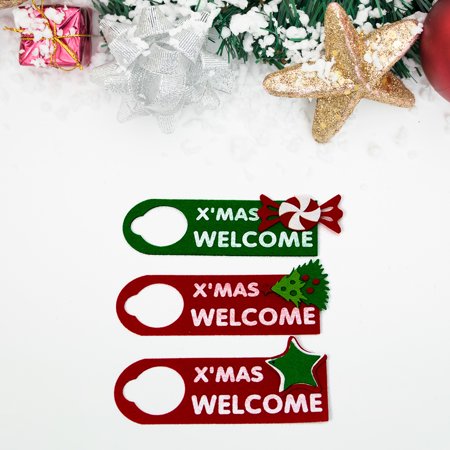 COOLL Welcome Sign Convenient Widely Use Festive Xmas Party Felt Door Knob Hanger for Home  Color#2292