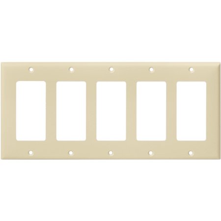 ENERLITES Decorator Light Switch or Receptacle Outlet Wall Plate  Gloss Finish  Size 5-Gang  Unbreakable Polycarbonate Thermoplastic  UL Listed  8835-