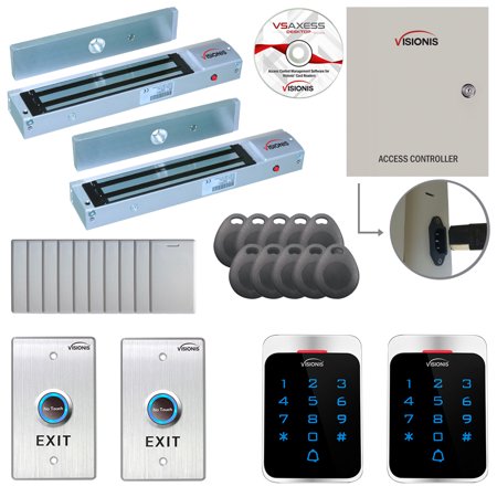 FPC-7287 Two Door Access Control for Out Swing Door 600lbs Maglock Time Attendance TCP/IP RS485 Wiegand Controller Box  Outdoor Weatherproof Card/Keyp