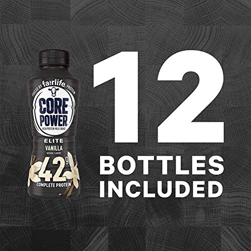 Core Power by Fairlife Elite High Protein (42g) Milk Shake  14 Fl Oz Bottles  (Pack of 12) (Vanilla) thumbnail