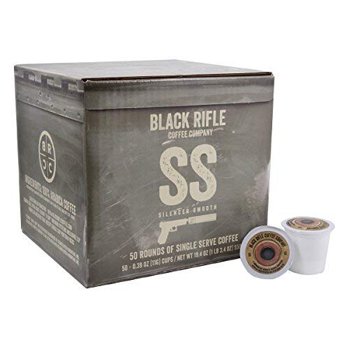 Black Rifle Coffee Silencer Smooth (Light Roast Coffee Pods  50 Count) Single Serve Coffee Pods  100% Colombian Excelso Beans with a Smooth Finish  He