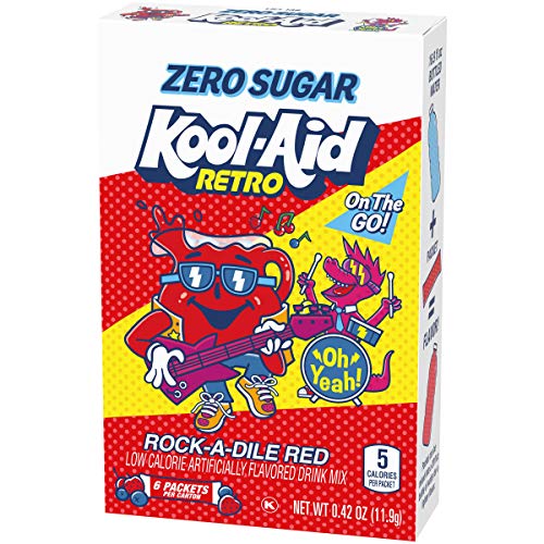 Kool-Aid Retro Rock-a-Dile Red Zero Sugar Artificially Flavored Drink Mix, 6 Ct on-the-Go-Packets, 8 per Case thumbnail