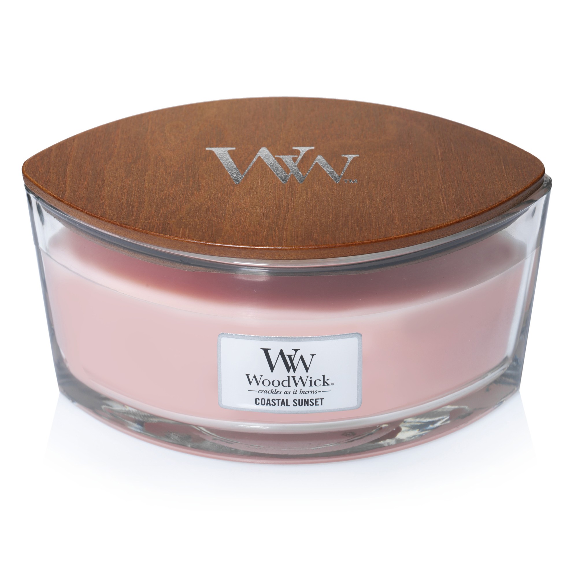 WoodWick(R) Hearthwick(R) Ellipse Coastal Sunset 16oz. Candle Pink