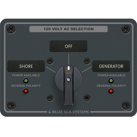 Blue Sea 8367 AC Rotary Switch Panel 30 Ampere 2 Positions + OFF  2 Pole