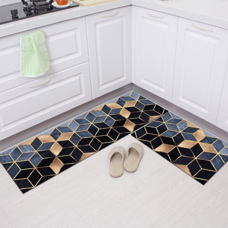 JunDanmall Floor Mat Geometry Oilproof Polyester Super Absorbent Door Bathroom Pad Household Supplies  Color#8775