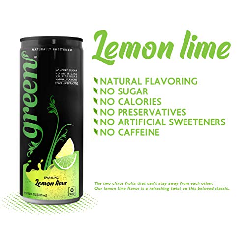 Green Lemon Lime - No Sugar  No Calories  Naturally Sweetened with 100% Stevia Leaf Extract  Carbonated Soda  12 Fl Oz Each Can - Pack of 6 thumbnail
