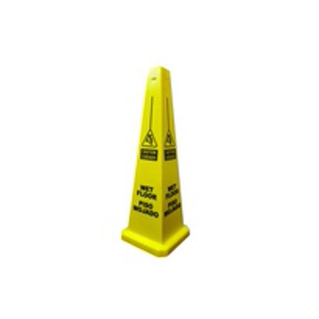 Cortina 03-600-09 36  Yellow Lamba Cone - Caution Wet Floor (English/Spanish) (17 Pack)