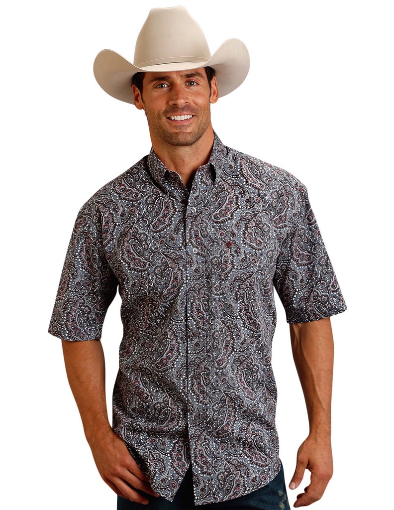 Stetson Western Shirt Ens S/S Paisley 11-002-0526-0492 GY