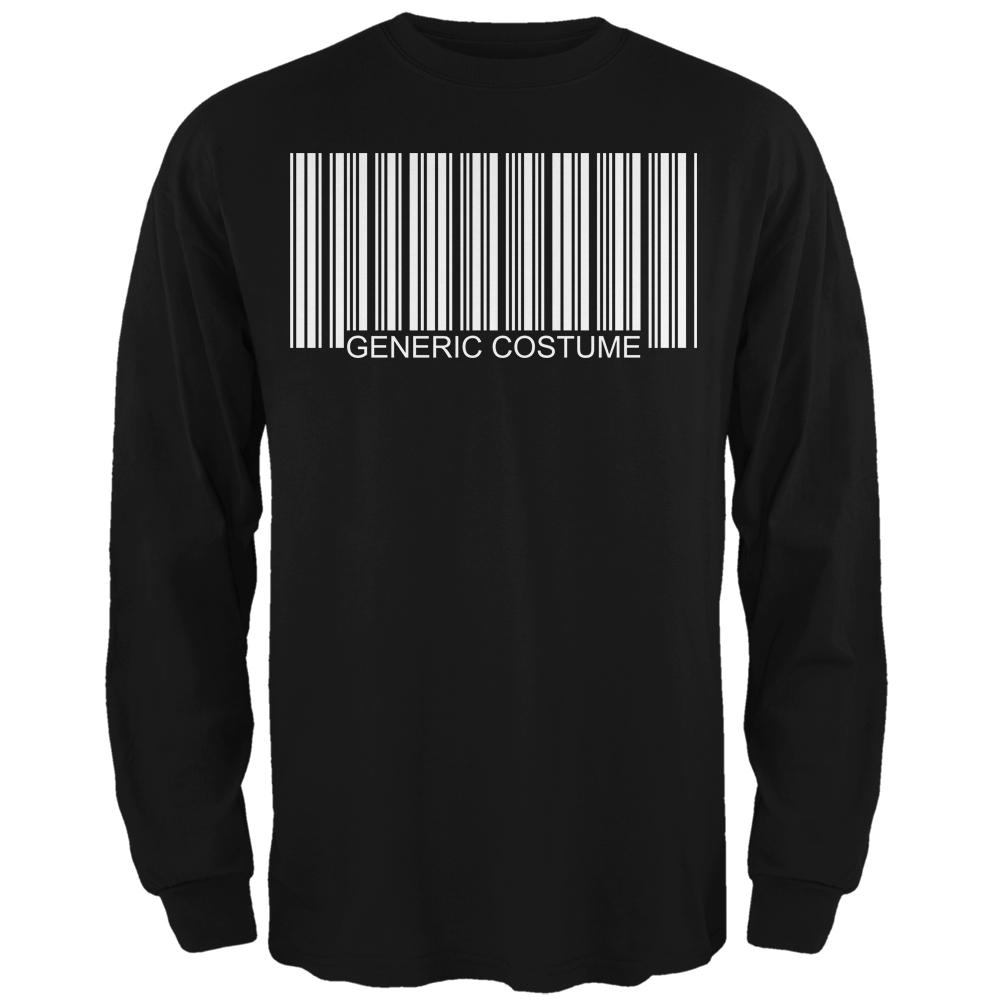 Halloween Generic Barcode Costume Black Adult Long Sleeve T-Shirt - X-Large