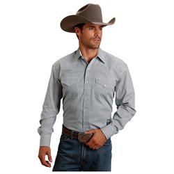Stetson Western Shirt Mens L/S Print Snap 11-001-0425-0489 BU