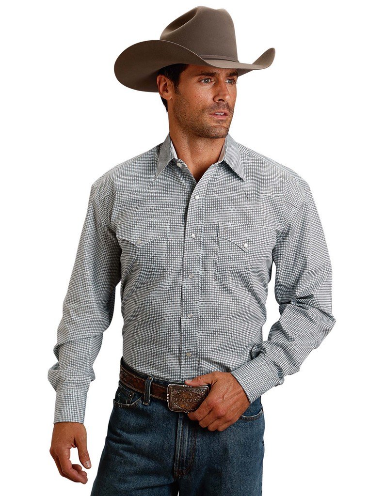 Teton Wetern Hirt Men L/ Print Nap 11-001-0425-0489 BU