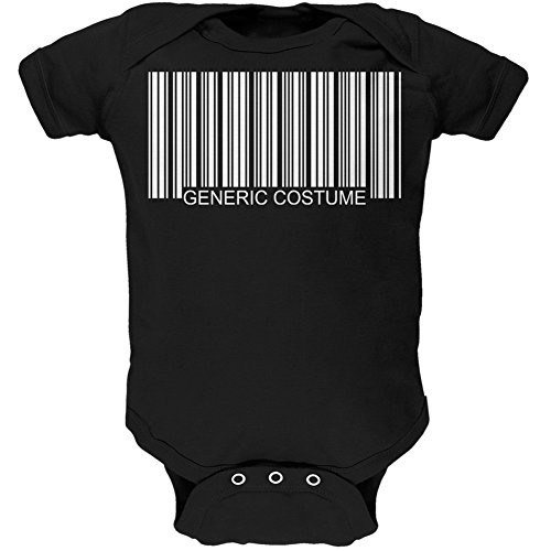 Halloween Generic Barcode Costume Black Soft Baby One Piece