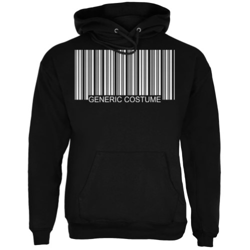 Halloween Generic Barcode Costume Black Adult Hoodie - Large