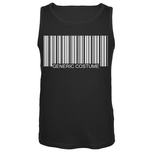 Halloween Generic Barcode Costume Black Adult Tank Top - 2X-Large
