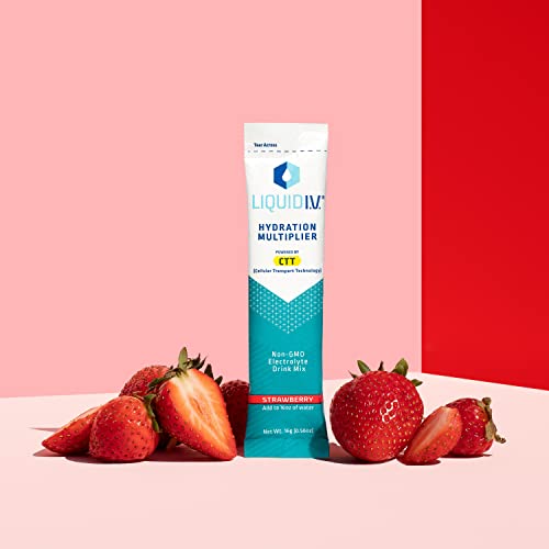 Liquid I.V. Hydration Multiplier - Strawberry - Hydration Powder Packets | Electrolyte Drink Mix | Easy Open Single-Serving Stick | Non-GMO | 16 Stick thumbnail