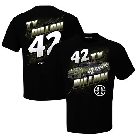 Men's Checkered Flag Black Ty Dillon Rifle Coffee Company Groove T-Shirt
