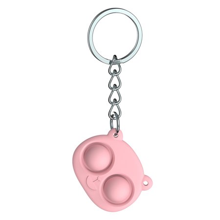Hi.FANCY Keyring Push Pop Stress Relief Key Ring Bubble Silicone Mini Keychain  Pink