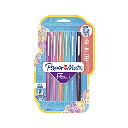 Paper Mate Flair Felt Tip Pens  Medium Point  Limited Edition Candy Pop Pack  Pack of 6 (1979425)