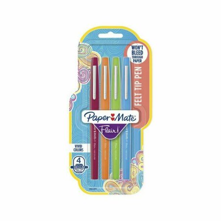 29019 Paper Mate Flair Felt Tip Pens  Medium 0.7mm Assorted Colors  6 Packs of 4