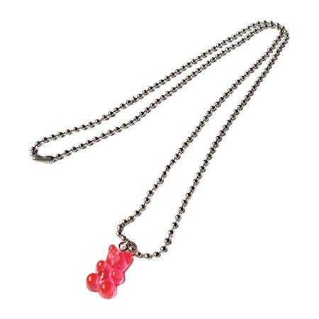 HGYCPP Gummy Bear Necklace Resin Candy Color Cartoon Pendant Chain for Women Girls Jewelry Gifts