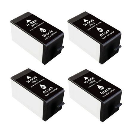 PrinterDash Replacement for OfficeJet Pro 6960/6962/6970/6974/6975/6978/6979 Black High Yield Inkjet (4/PK-1500 Page Yield) (NO. 906XL) (T6M19AE_4PK)