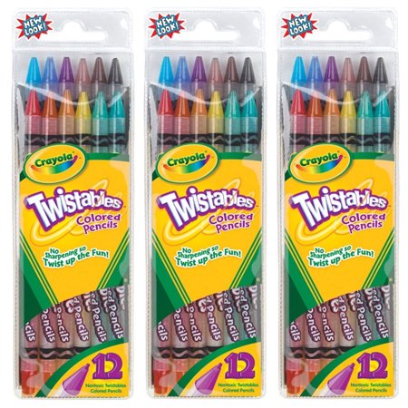 Pack of (3) Crayola Twistables Colored Pencils 12 Count