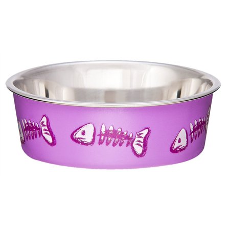 Loving Pets 7751 Cat Bowl  0.5 Pt Volume Capacity  Stainless Steel  Lilac