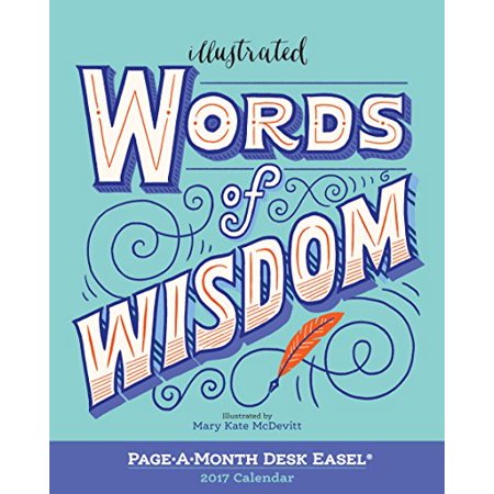 Illustrated Words of Wisdom Page-a-Month Desk Easel Calendar 2017  Pre-Owned Other 0761190023 9780761190028 Mary Kate McDevitt
