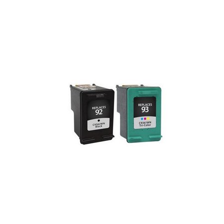 PrinterDash Replacement for DeskJet 5420/5440/5443/D4145/D4169/PSC-1507/1510 Inkjet Combo Pack (Black/Color) (NO. 92/NO. 93) (C9513BN)