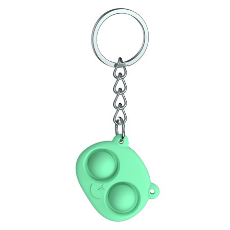 1111Fourone Fidget Keyring Push Pop Stress Relief Key Ring Bubble Dimple Silicone Mini Keychain  Cyan Green