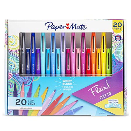 Paper Mate Flair Felt Tip Pen 20 Piece Set  Medium Point 0.7  Assorted Colors